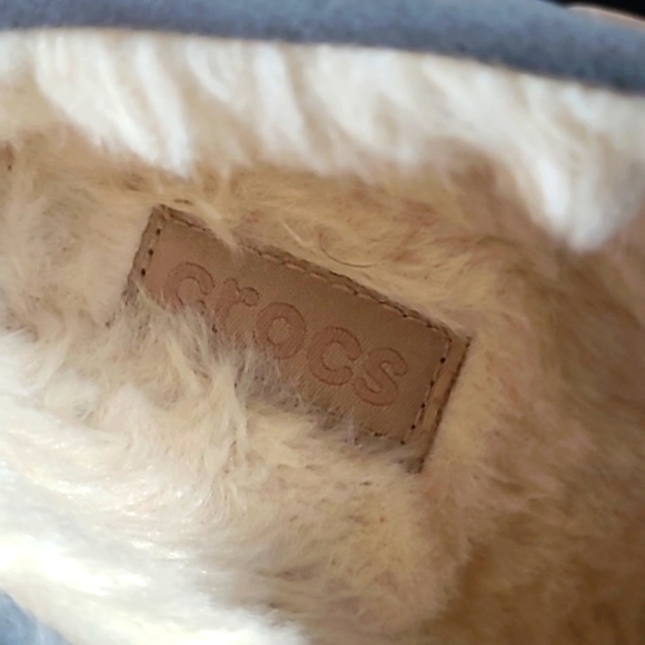 Crocs Wild Orchid Pink Gray Lined Rubber Colorlite Loafers - Picture 3 of 9